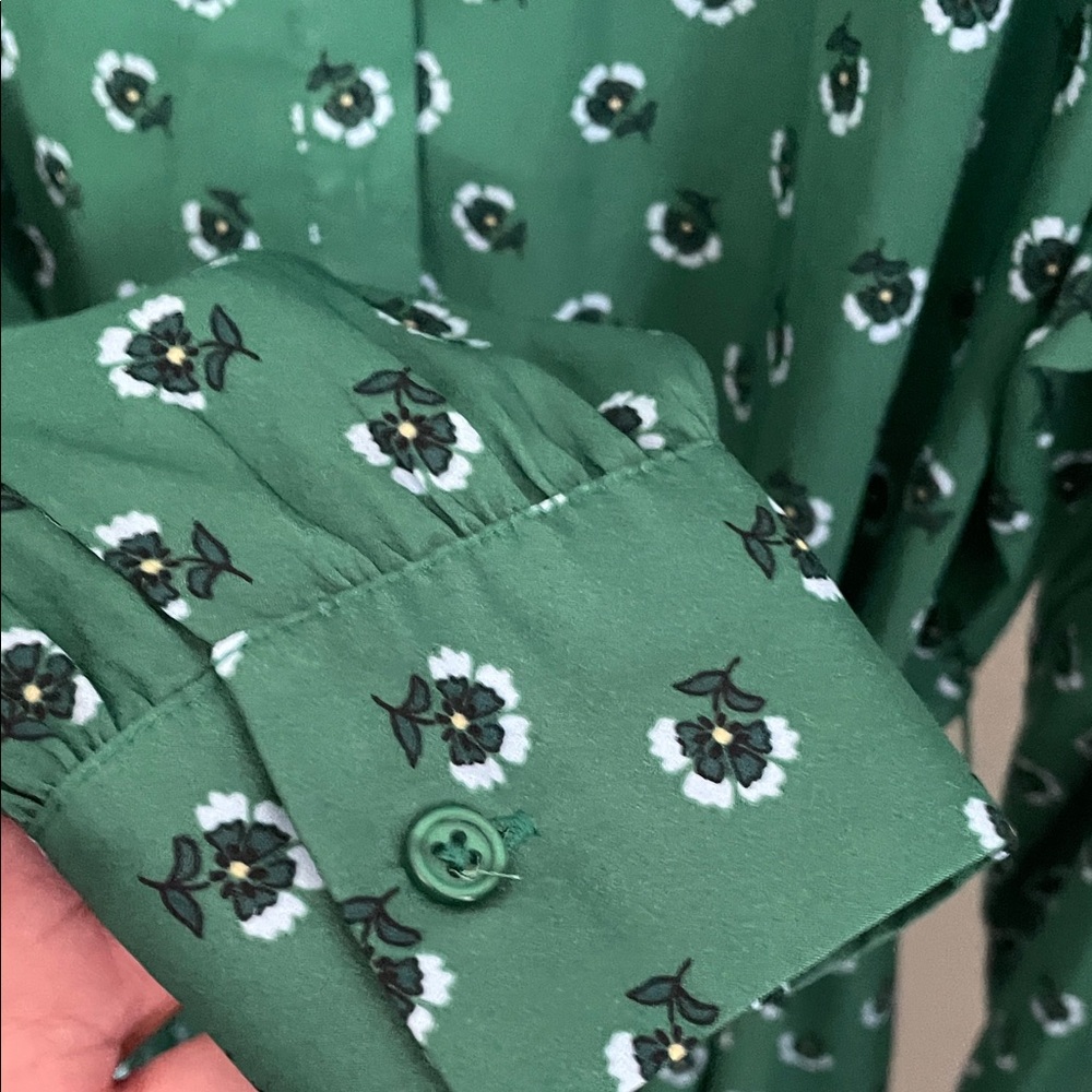 Green Patterned Women's Dress - Picture 5 of 6